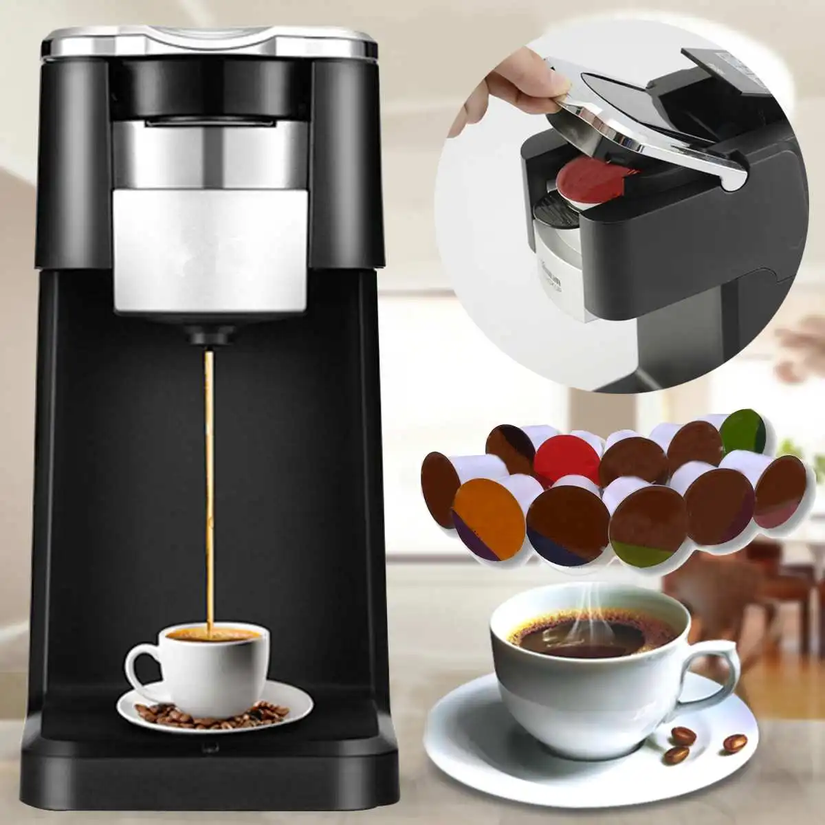

220V Electric Capsule Pressure Espresso Coffee Machine Coffee Maker household Coffee Maker Handheld Espresso Maker for Home