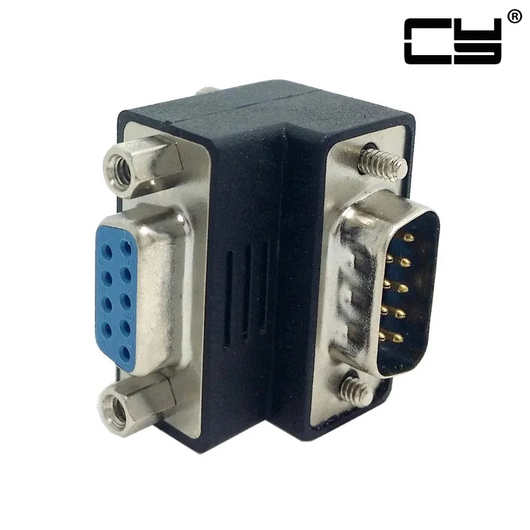 

RS232 D-Sub 9Pin Male Screw Type To Female Down Right Angled 270 Degree Nut Type Extension Adapter
