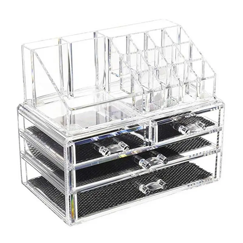 

Makeup Organizer Transparent Cosmetics Storage Box Multi Compartments Drawer Finishing Box Table Cosmetics Organizer