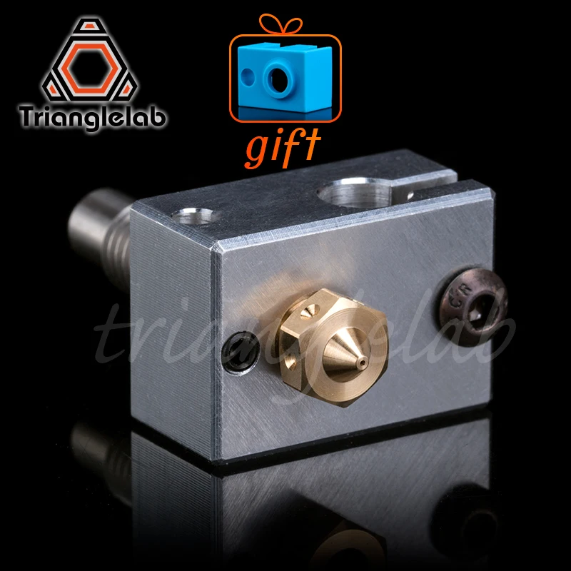 C Trianglelab High Quality 3D Printer Heater Block For Sensor Cartridges + Nozzle + Heat break For 3D Printer For HOTEND I3 UM r trianglelab highall metal v6 hotend j head hotend heatsink heater block heat break v6 nozzle for ed hotend for pt100