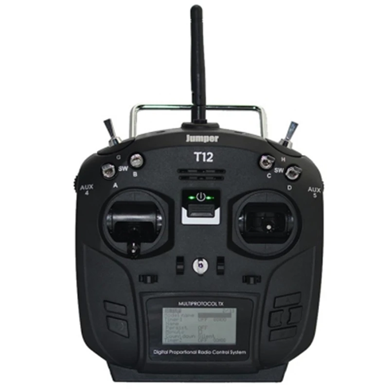 

Jumper T12 Plus Multi - Protocol Radio Transmitter 16 Channel W / JP4 - In - 1 RF Module Hall Sensor Gimbal Black RC Toys Parts