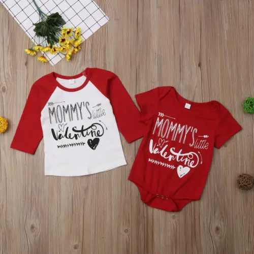 Emmababy валентинка Big Brother, футболка «Little Brother» и принтом Комбинезон Семейные комплекты Верхняя одежда, наряд