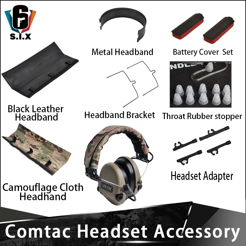 

Z-TAC Tactical Comtac I Headphone Accessory Battery Case Comtact II Headset Leather Headband Metal Adapter Comtac III Accessory
