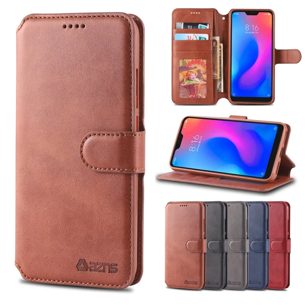 

Leather Flip Phone Case For Xiaomi Redmi note 5 6 Card Slots Wallet Cover For redmi 6A 6 Pro 5 plus NEW Luxury Retro Stand Case