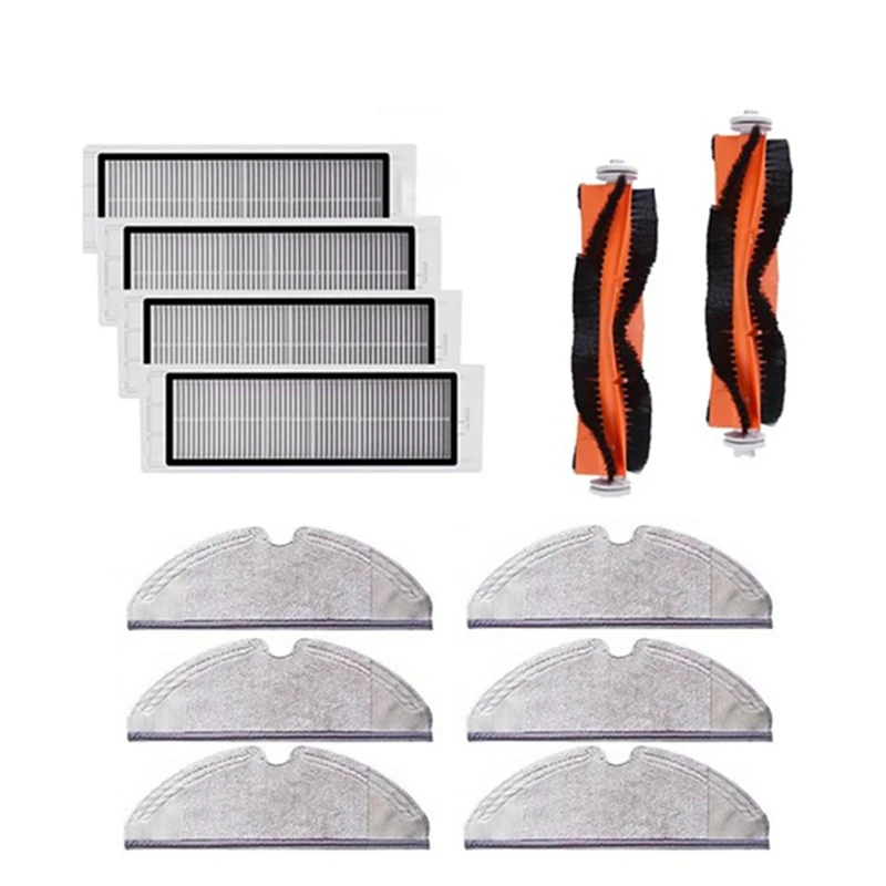 

12pcs Mop Cloths Wet Mopping filter Side Brush Roll Brush Suitable for Xiaomi Roborock Robot S50 S51 Vacuum Cleaner Spare Part