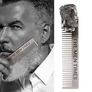

Gentleman Shape Stainless Steel Portable Pocket Beard Shaving Comb Mustache Hair for Hair Beard Trim Template Shaving Comb