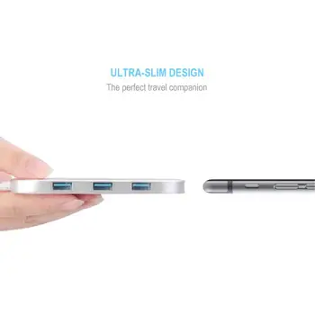 

VODOOL CZH-H066 ultrathin 4 Ports USB 3.0 Portable Aluminum Hub
