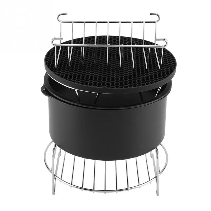 6Pcs Air Fryer Accessories Deep Fryer Universal Cake Barrel Pizza Pan
