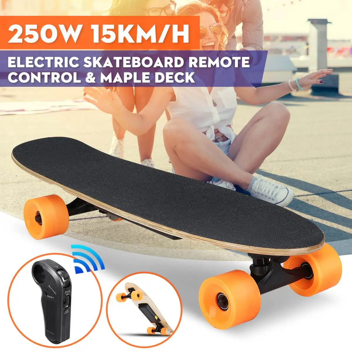 

Electric Skateboard Four-wheel Longboard Skate Board Maple Deck Wireless Remote Controll Skateboard Wheels For Adult Children