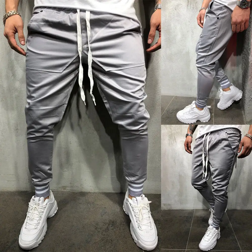 Sport Athletic Style Mens Skinny Jogging Bottoms Joggers Sports Pants ...