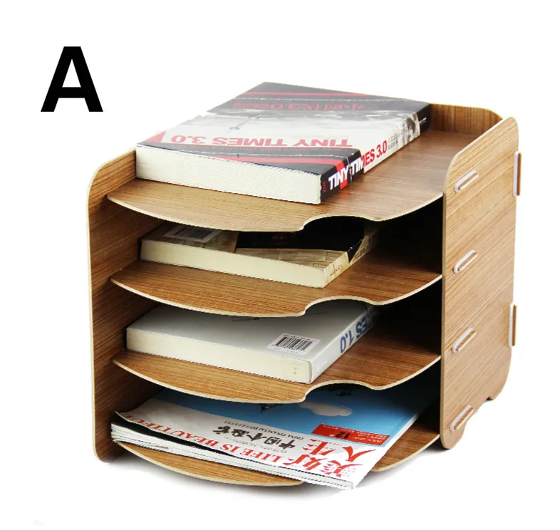 DZOFFICE creative wooden desktop office file frame A4 paper 4 layer