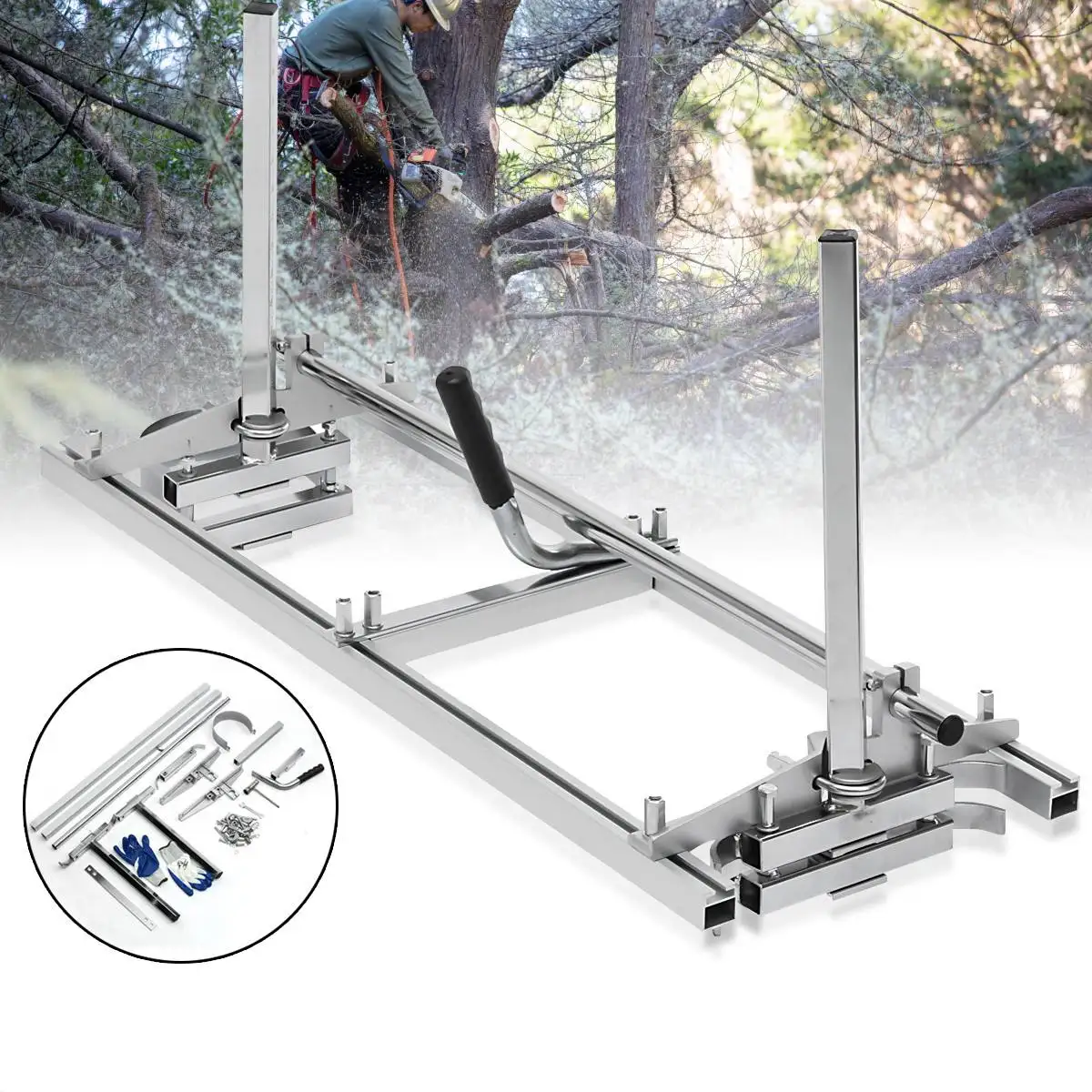 

Portable Chainsaw Mill Planking Milling Chain Saw Mill Planking Timber Milling Bar Size 14'' to 36'' Cutting Tool