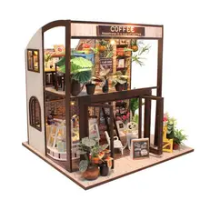 DIY 3D Деревянный Миниатюрный Кукольный дом квартира мебель для кофейни развивающие игрушки мебель для детей девочек игрушка подарок
