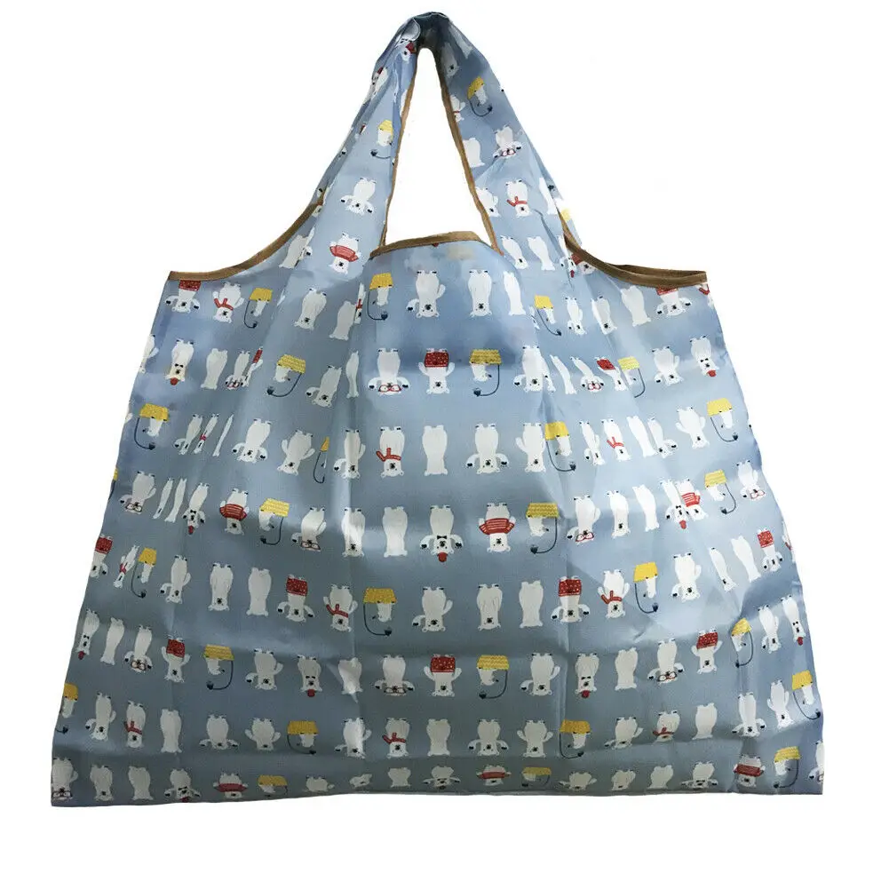 

Cotton Blend Reusable Womens Shopping Bag Animal Prints Shopper Handles Tote Bags Large Capacity Portable Waterproof Bags