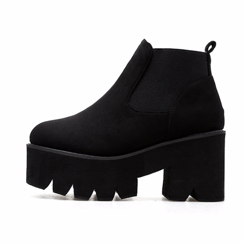 Najtaniej Punk buty bottes femmes platforma boot jesień buty damskie botki zimowe buty na wysokim obcasie buty motocyklowe kobiety moda YMA531