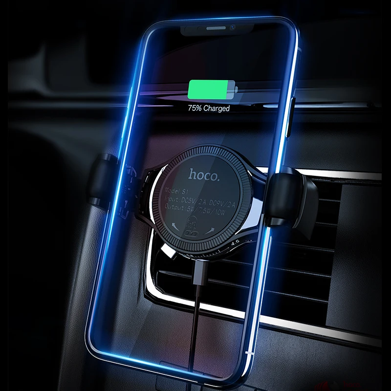

Qi 10W Fast Car Wireless Charger Charging Stand for iPhone X XS XR Samsung S9 Car Mount Roller Mobile Phone Air Vent Holder