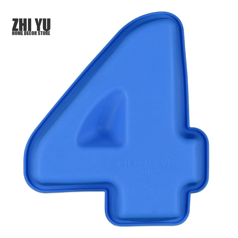 

1 Piece Number 4 Sugarcraft Baking Forms Silicone Mold Tray 3D Fondant Mould Pan Cake Decorating Tools Chocolate Gumpaste Molds
