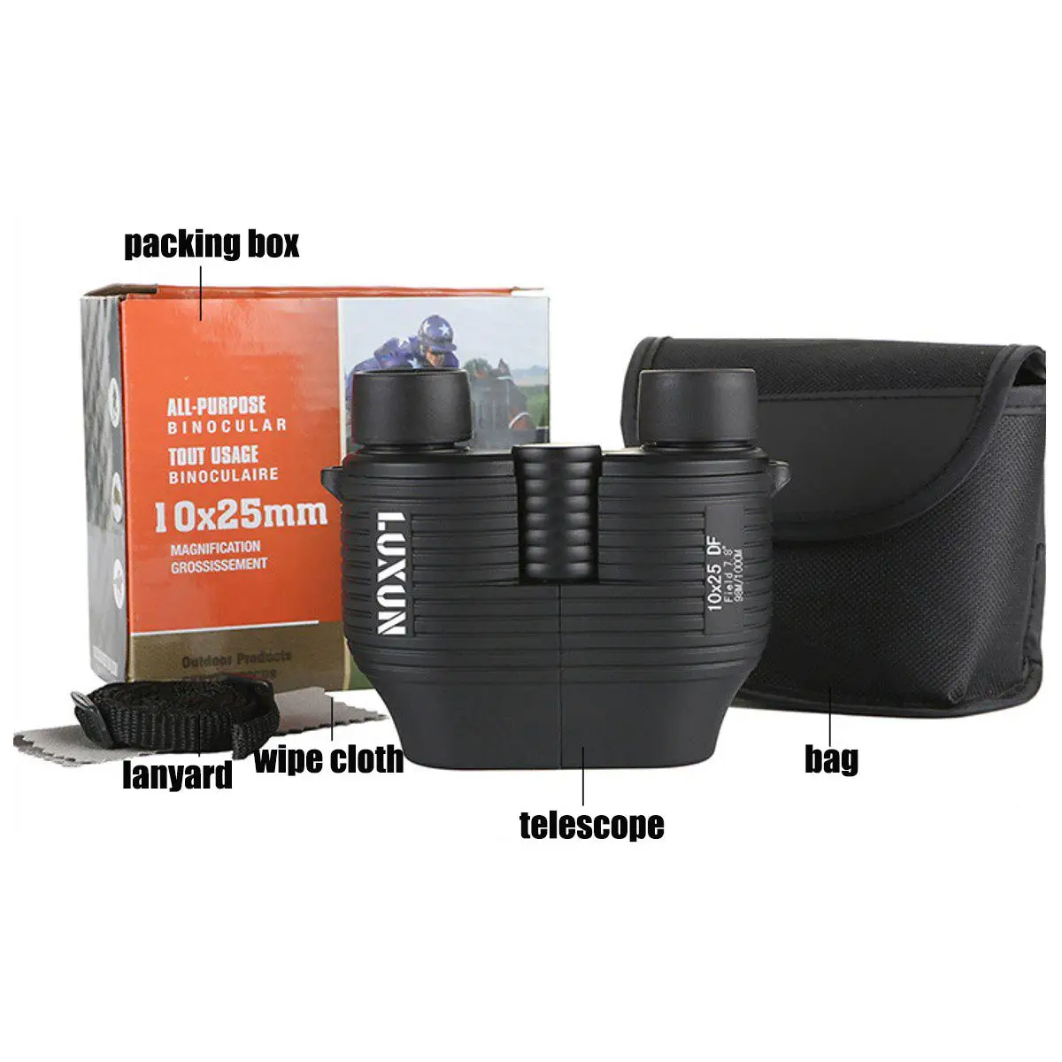 10X25 مصغرة يده تليسكوب مزود بمنظار ثنائي أحادي BAK4 عدسة السيارات يركز مع تعزيز الأخضر فيلم