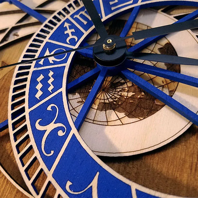 Креативные 3D настенные часы астрономический Античный стиль часы для дома кварцевые винтажные Созвездие бесшумные настенные часы
