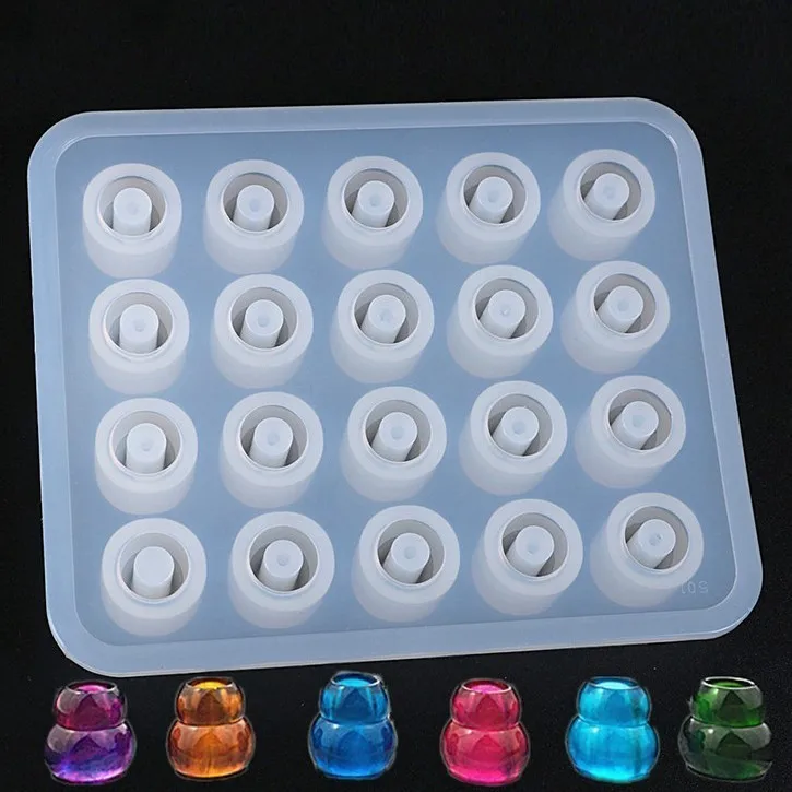 1pcs UV Resin Jewelry Liquid Silicone Mold Crystal 20 Gourd Beads