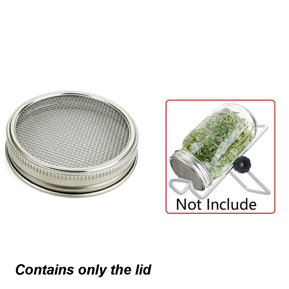 

For Wide Mouth Home Supplies Sprouting Jar Stainless Steel Lid Kit Healthy Gift Durable Curved Mesh For Sprouts Growing