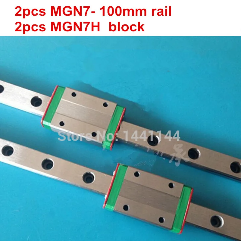 MGN7 Miniature linear rail: 2pcs - 100mm rail+2pcs MGN7H carriage for X Y Z axies 3d printer parts | Обустройство дома