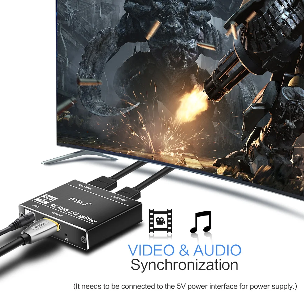 4 K @ 60 HDMI Сплит тер 2 0 HDR Full HD видео коммутатор 1X2 сплит 1 в усилитель двойной дисплей