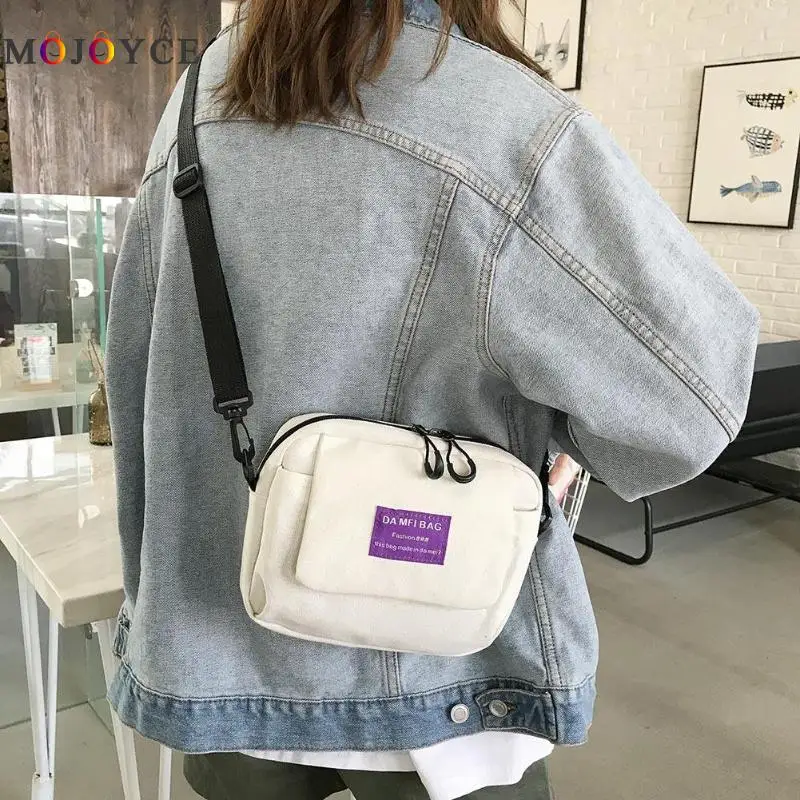 بسيطة صغيرة قماش حقيبة كتف للإناث رسول حقائب النساء عارضة Crossbody حقيبة