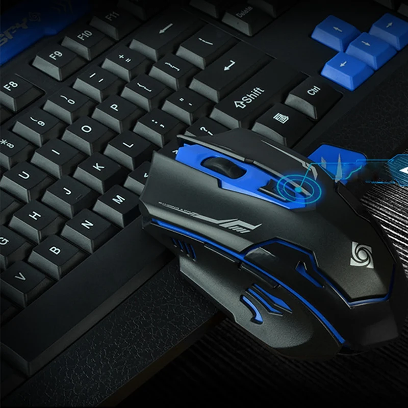  Hk8100 2.4G Wireless Gaming Keyboard Mouse Combo Ergonomics Waterproof Optical For Pc Laptop Deskto