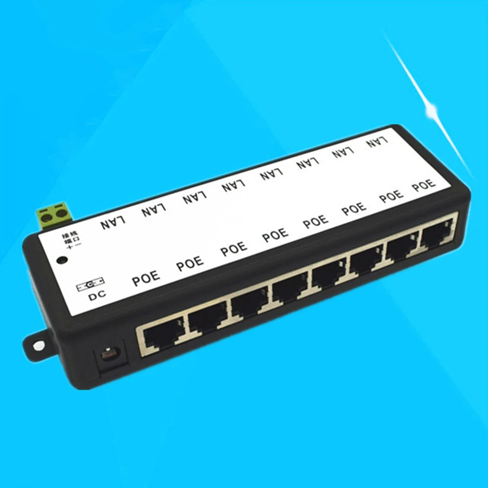 Блок питания модуль Ethernet 8 портов мост Цепи Сплиттер центральный POE сетевые 12 48 в