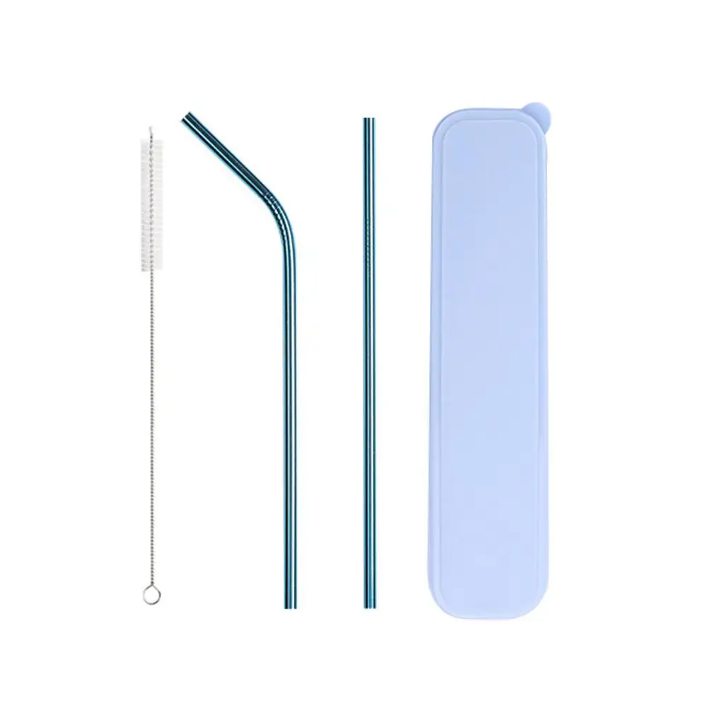 

304 Stainless Steel Straws Reusable Drinking Straw High Quality Bent Metal Straw with Cleaner Brush Fits 20 oz Tumbler