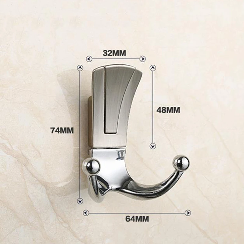 2 pcs Bathroom Wall Hangers 2 Hooks Robe Coat Wall Hooks Wall Mounted Hanger Coat Hooks Bathroom Accessories Furniture Hardware