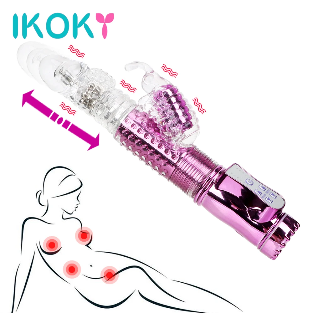 IKOKY فراشة هزاز دسار تلسكوبي الدورية حبة قضبان البظر مشجعا G-بقعة تدليك الجنس لعب للنساء الاستمناء
