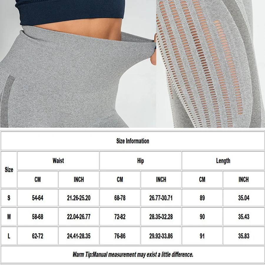 BINAND Hollow Yoga Leggings Sport Women Fitness Energy Sports Pants Push Up Gym Seamless Leggings Training Yoga Pants Women