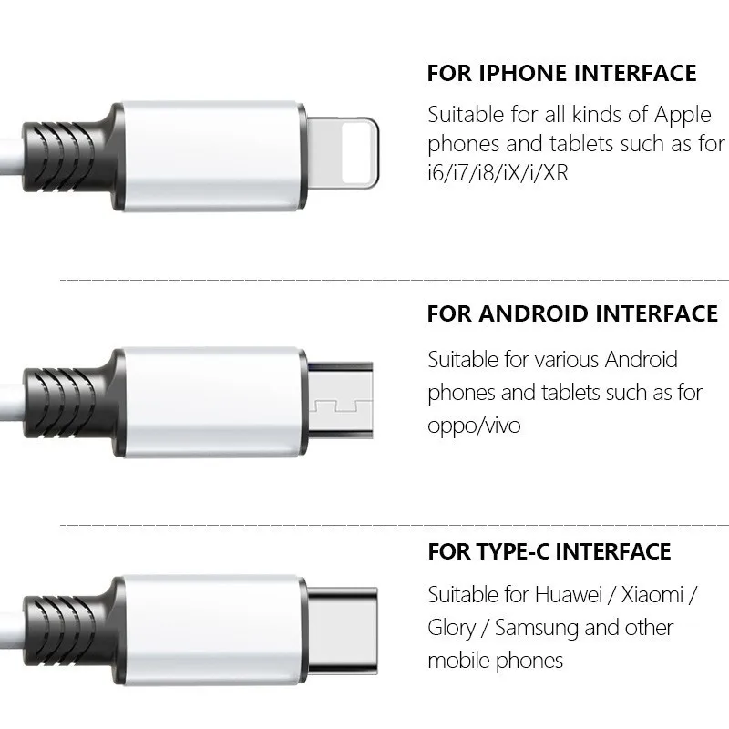 90PAI Quick Charge 3-in-one Speed Up 60% Retractable Charger Charging USB Cable For Micro USB For iphone For USB Type-C Hot Sale 90PAI Quick Charge 3-in-one Speed Up 60% Retractable Charger Charging USB Cable For Micro USB For iphone For USB Type-C Hot Sale