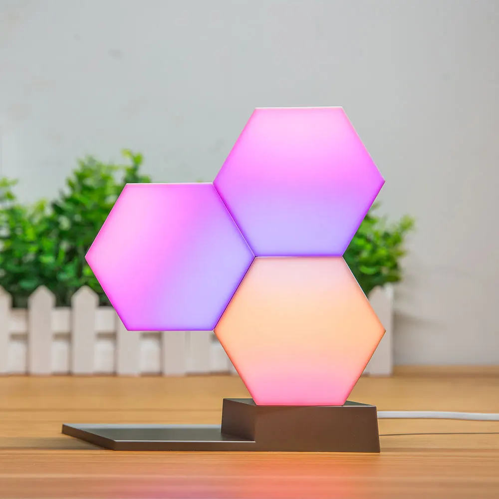 

2019 New Quantum lights Creative Geometry Assembly Night light Decorative Lamp Smart Control For Xiaomi Xiaoai Smart Speakers