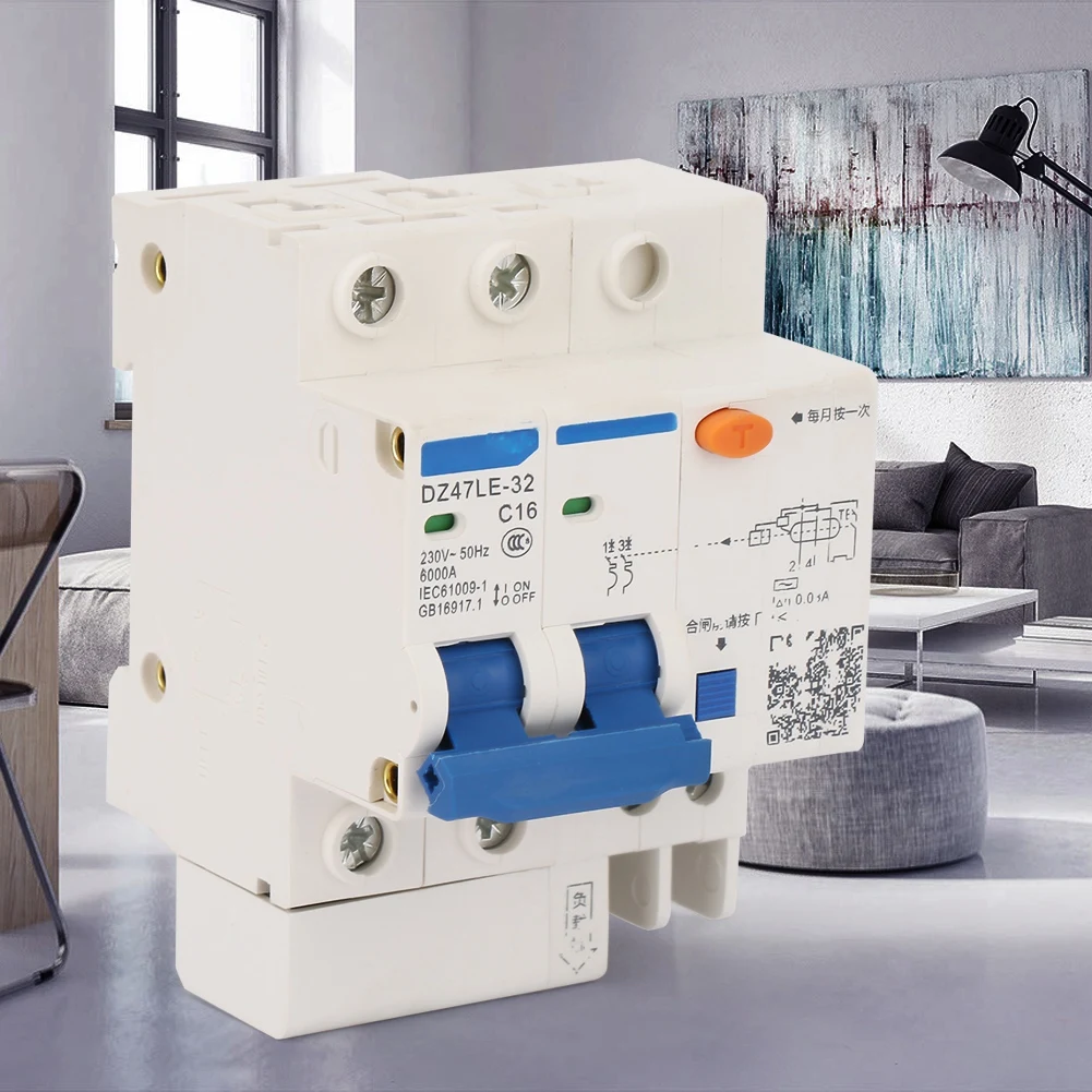 

Leakage Protection Circuit Breaker DZ47LE-32 2P+2 C16 Residual Current Circuit Breaker 230V/16A