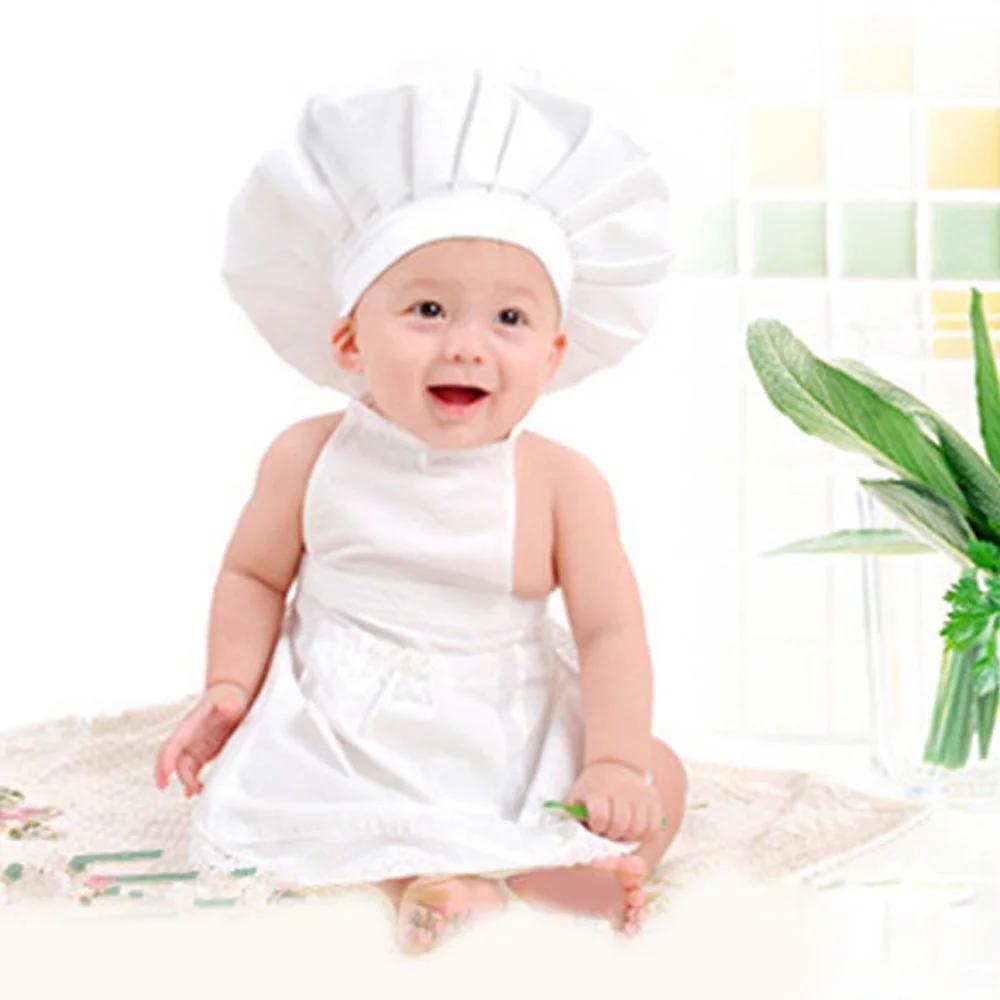 Милый детский белый Cook Cheff шляпа и фартук милый Детский костюм реквизит для