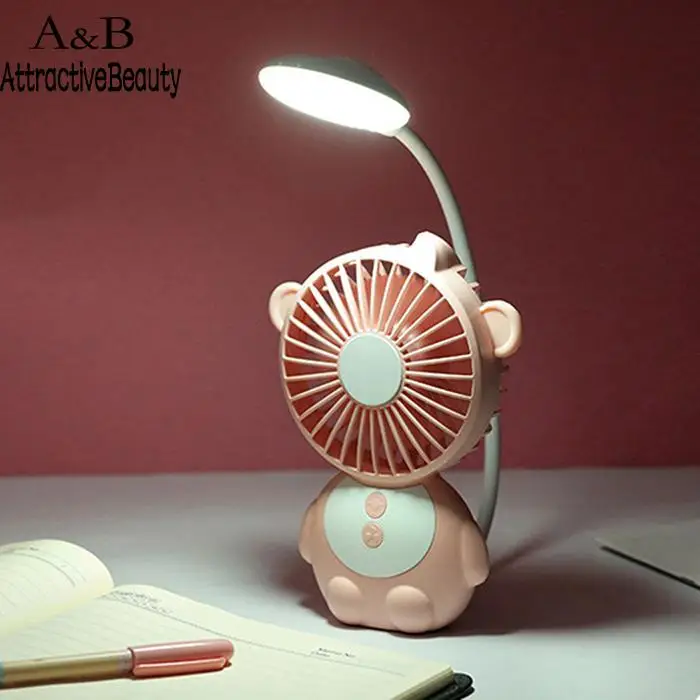 

Home Outdoor Desktop Handheld Mini USB Fan Rechargeable USB Charging Cooler Fan With Power Bank, Table Lamp