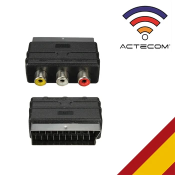 

ACTECOM Adaptador RCA Audio Y Video A EUROCONECTOR SCART TV Playstation DVD Video Consola