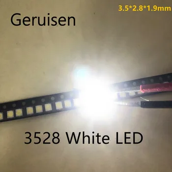 

For 2000PCS 1210 white 3528 SMD LED bright white light-emitting 5000-7500k 6-7lm 2000-2200mcd 2.8-3.6v 3528 Cool white