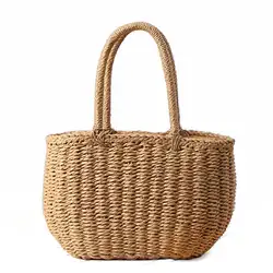 Модная Летняя Пляжная сумка ручной работы из ротанга корзина сумка для женщин Праздник сумка в стиле бохо маленькая