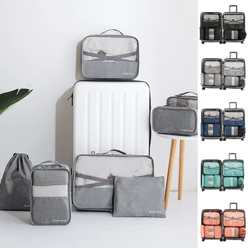 

New 7Pcs Waterproof Travel Clothes Storage Bags Luggage Organizer Pouch Packing Cube