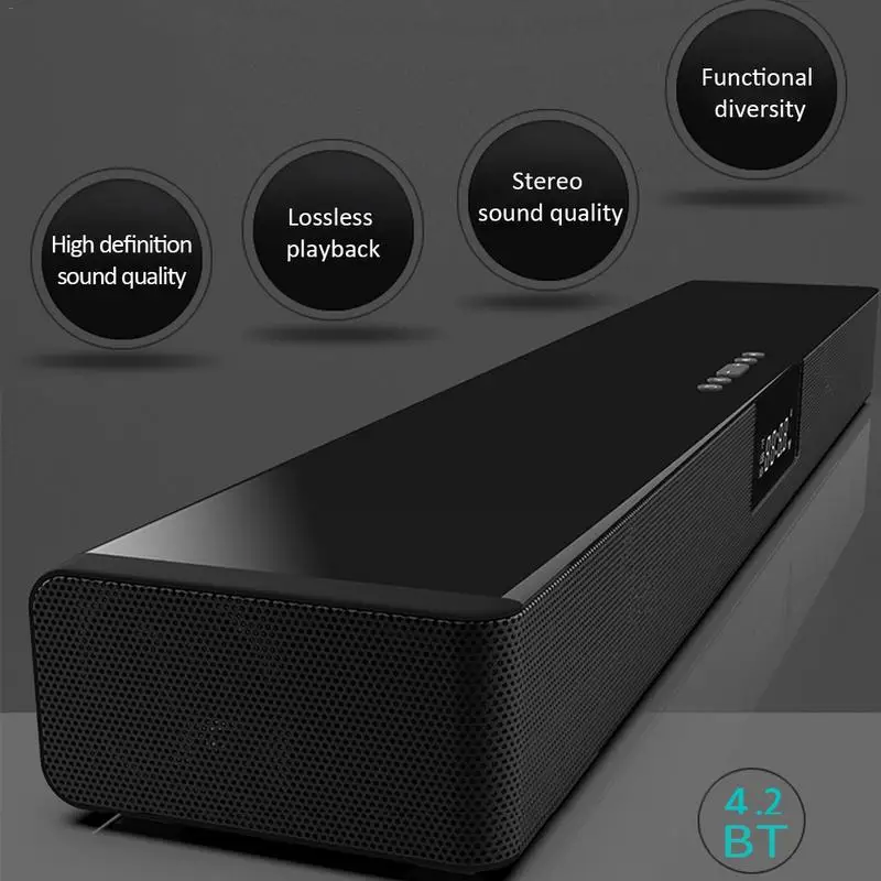 

Wireless Bluetooth Speaker Multifunction With Alarm Clock Stereo High Sound Quality Portable Simple Non-slip Decoration