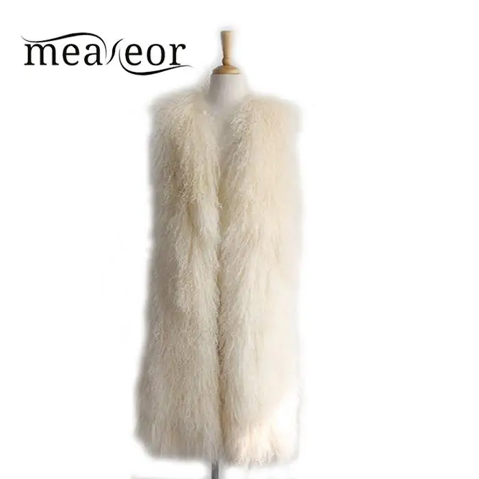 Meaneor Winter Warm Women Coats Casual Faux Fur Vest Sleeveless Cardigan Thick Winter Coat Solid Asymmetrical Overcoat Vests