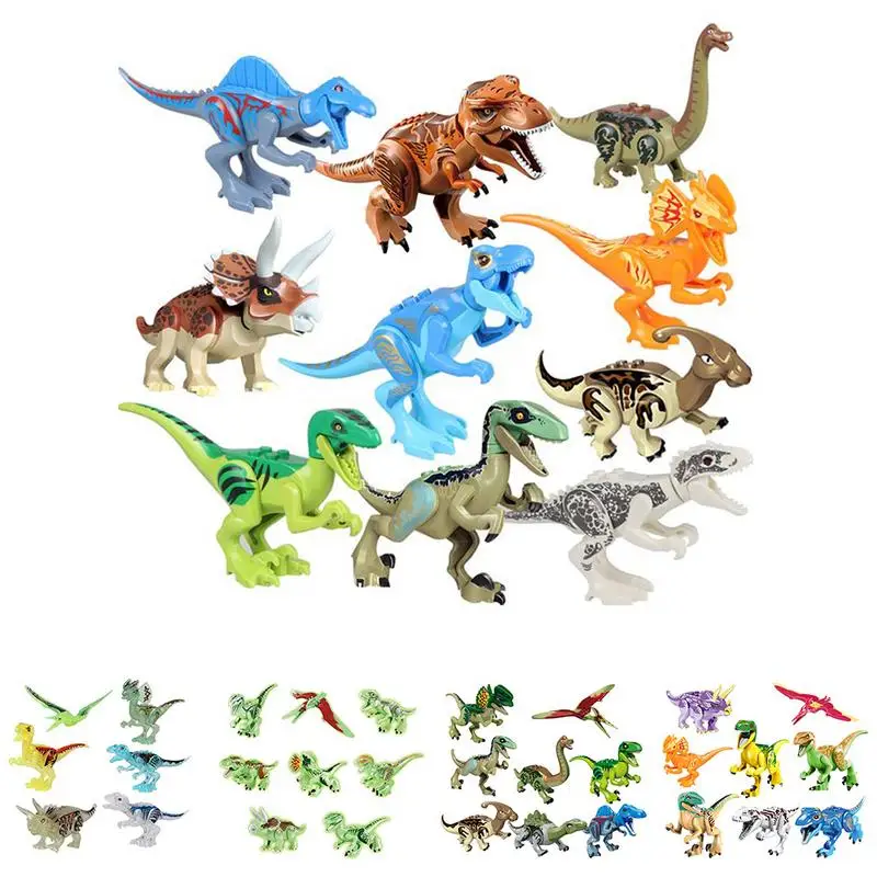 

Dinosaur Small Particle Building Assembling Children DIY Dinosaur Spelling Inserted Puzzle Building Full Set