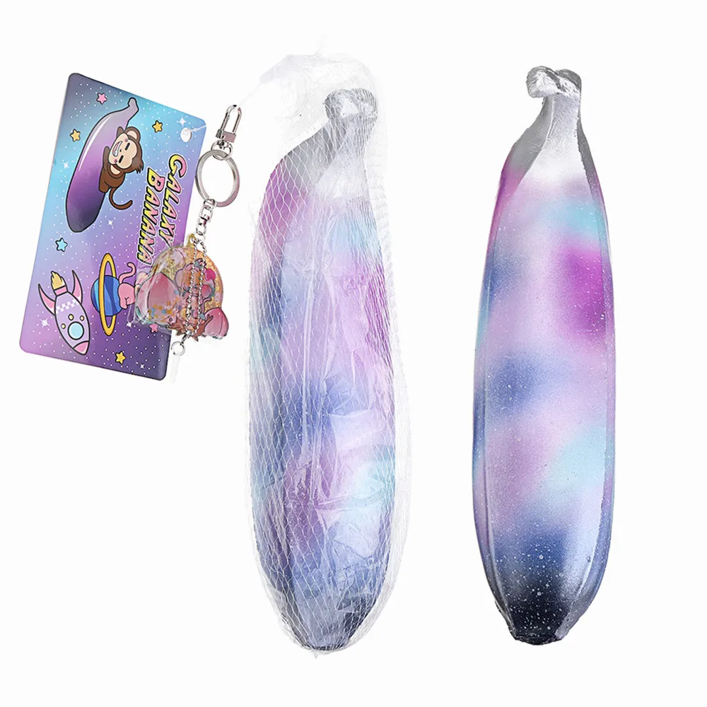 

Bakeey Kawaii Squishie 35cm Huge Big Banana Squishes Luminous jumbo toy lanyard Slow Rising squeeze phone strap drop shipping