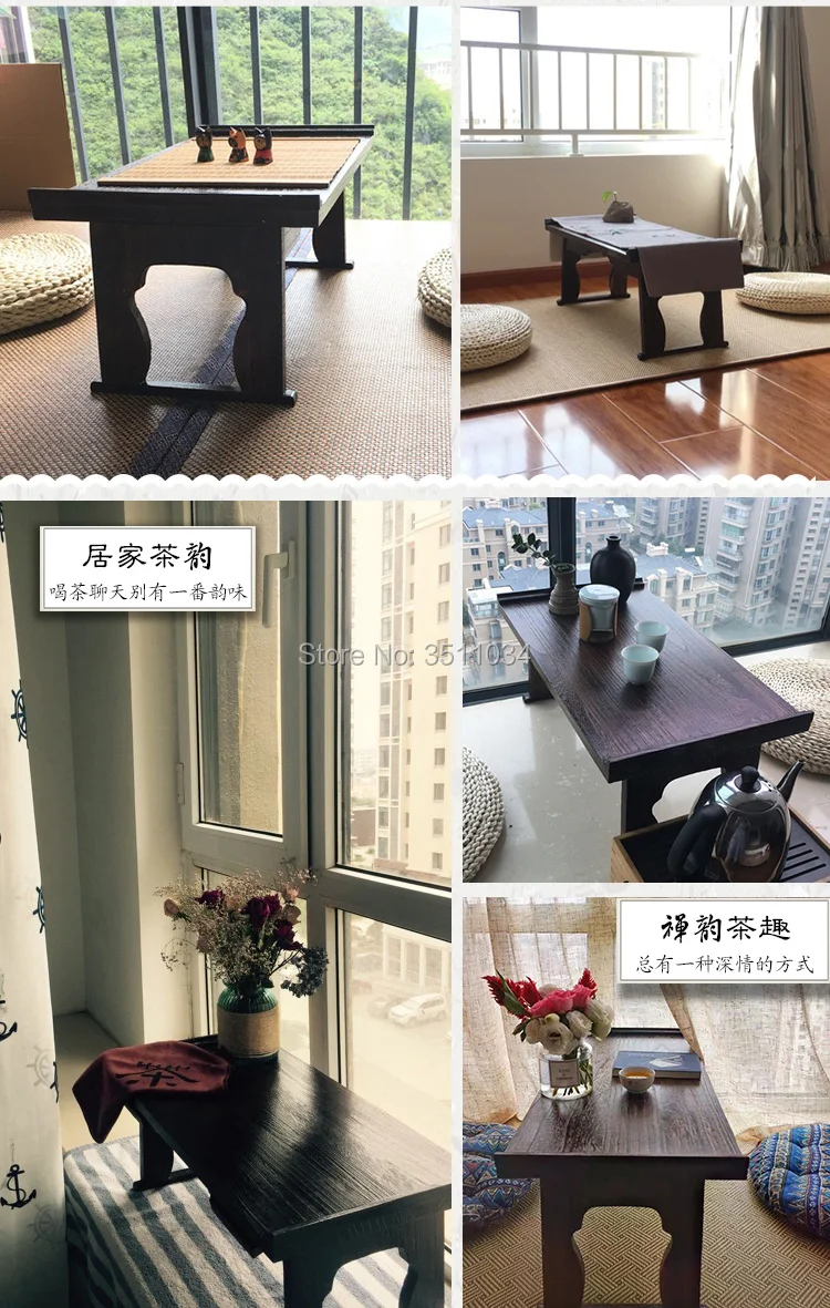 Asian Antique Furniture 68x34x29cm Japanese Floor Table Folding Leg Rectangle Living Room Wooden Laptop Coffee Table Folding