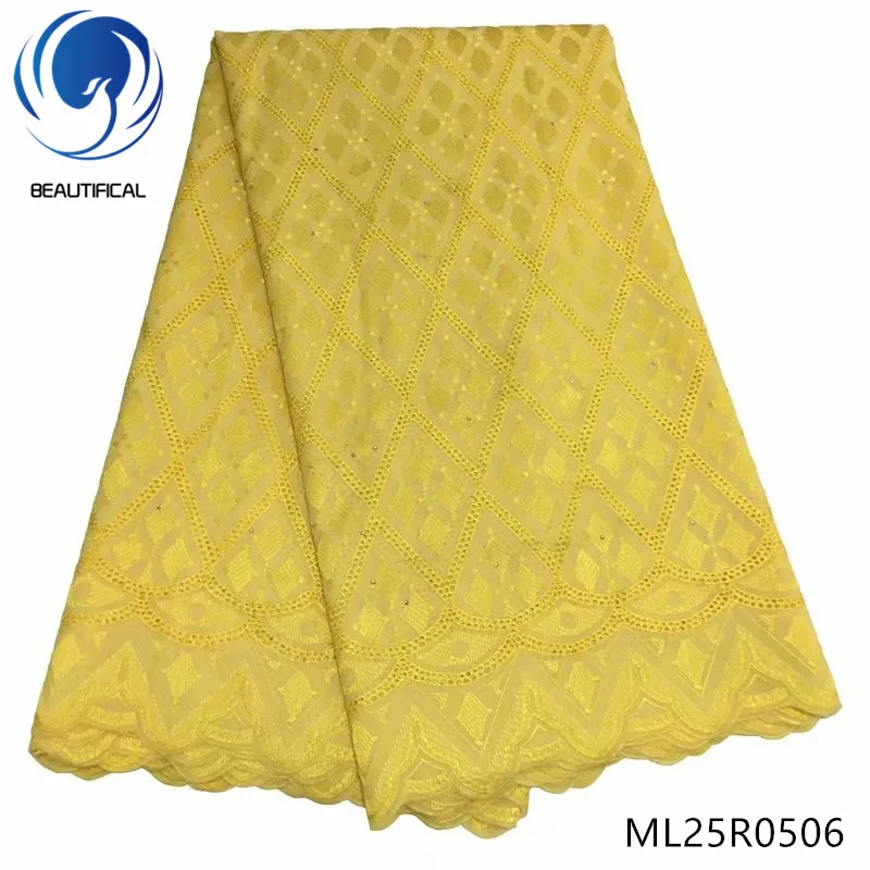 

BEAUTIFICAL nigerian lace fabrics 2019 swiss lace materials sewing cotton lace high quality 5yards/lot fabric wholesales ML25R05