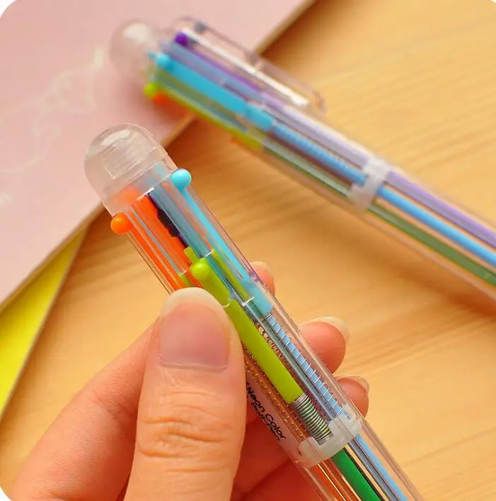1 шт. новинка многоцветная шариковая ручка многофункциональная 6 в 1 цветная шариковая ручка канцелярские принадлежности Школьные принадлежности